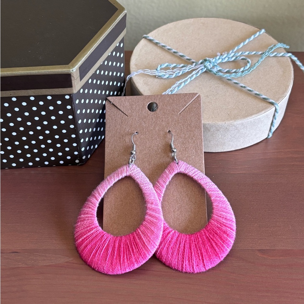 Statement Ombré Pink Tear Drop Earrings